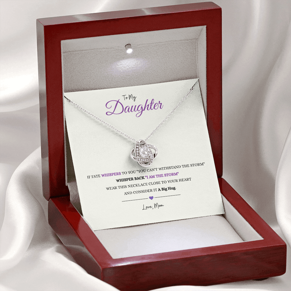 To My Daughter "IF FATE" Love Mom | Love Knot Necklace