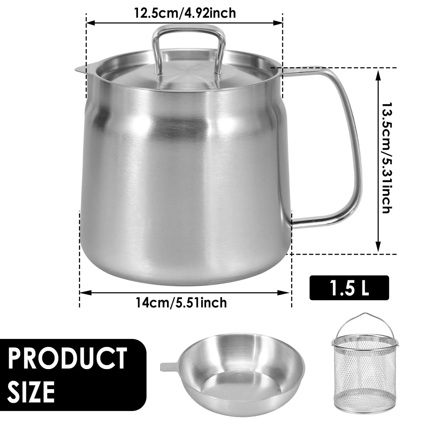 Oil Filter Fry Basket & Storage Pot