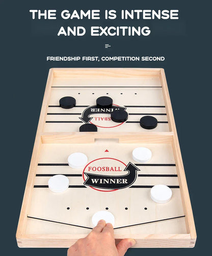 Fast Sling Puck Game – Wooden Table Battle for Kids & Parents