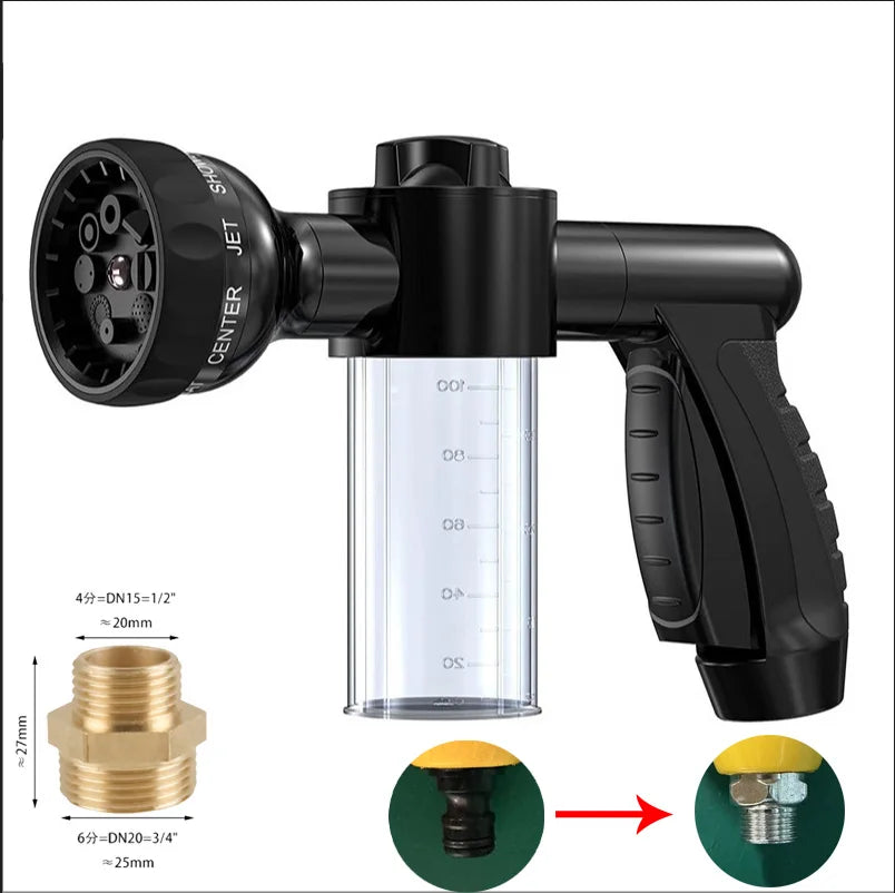 Adjustable Pet Wash Sprayer – Foam & Rinse Hose Attachment for Dogs