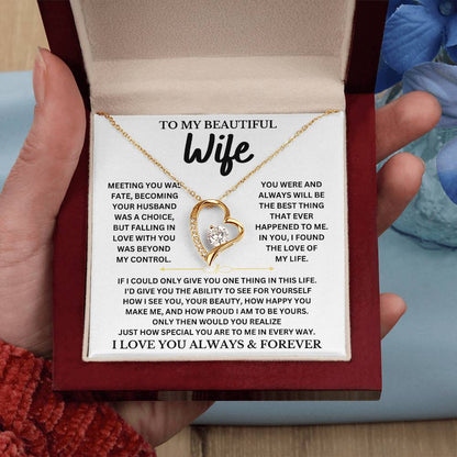To My Beautiful Wife | Forever Love Necklace