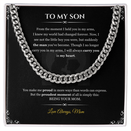 To My Son "From the moment"| Cuban Link Chain