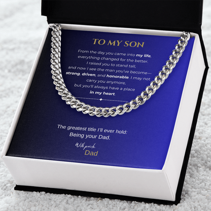To My Son "From the day"| Cuban Link Chain