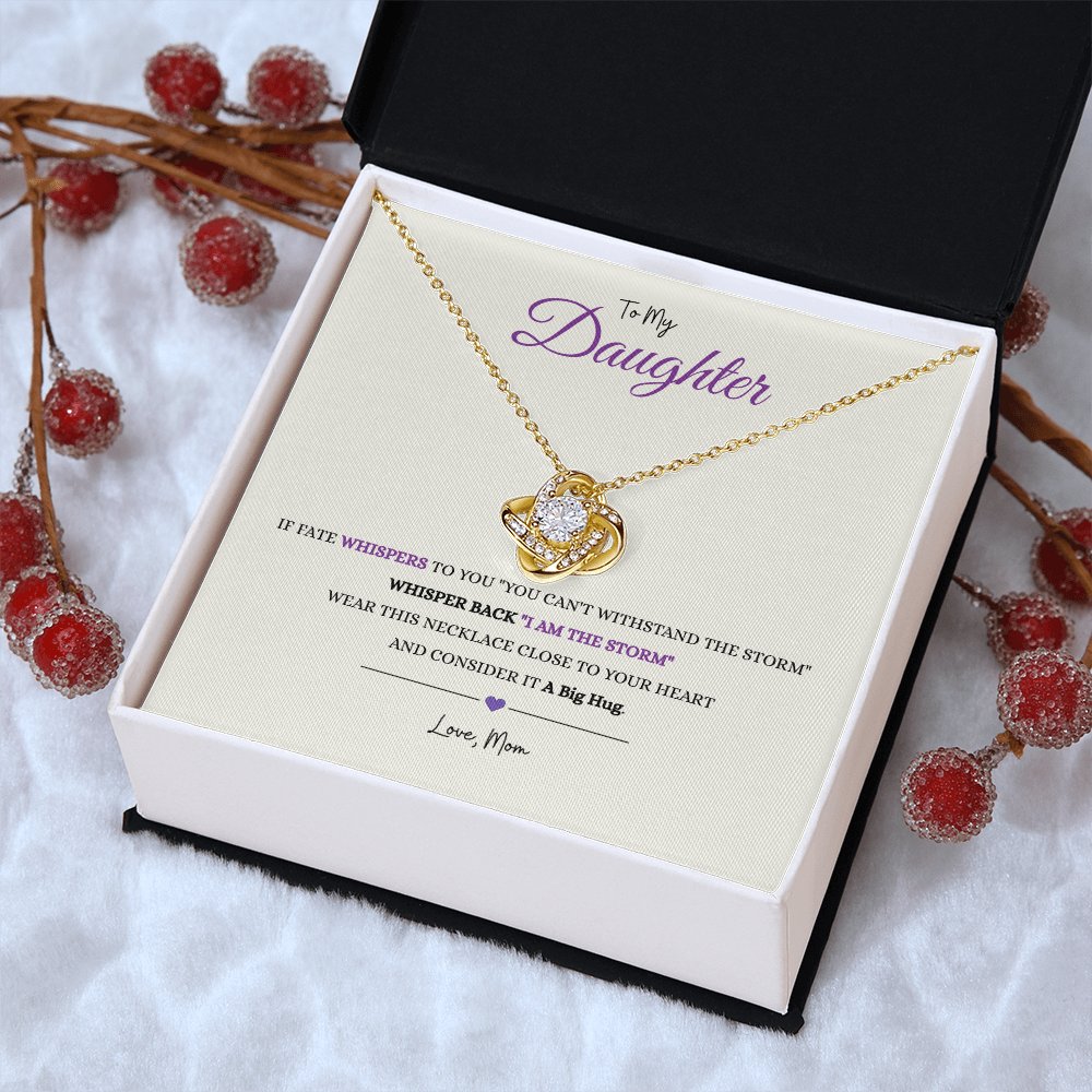 To My Daughter "IF FATE" Love Mom | Love Knot Necklace