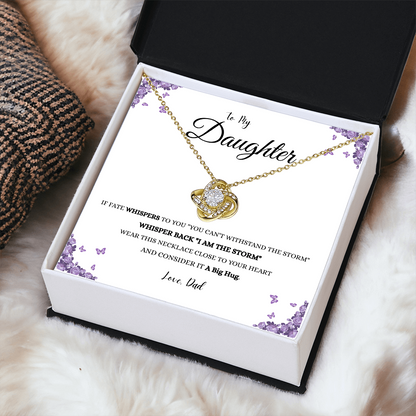 To My Daughter "IF FATE"#2 Love Dad | Love Knot Necklace