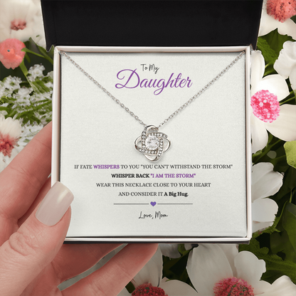 To My Daughter "IF FATE" Love Mom | Love Knot Necklace