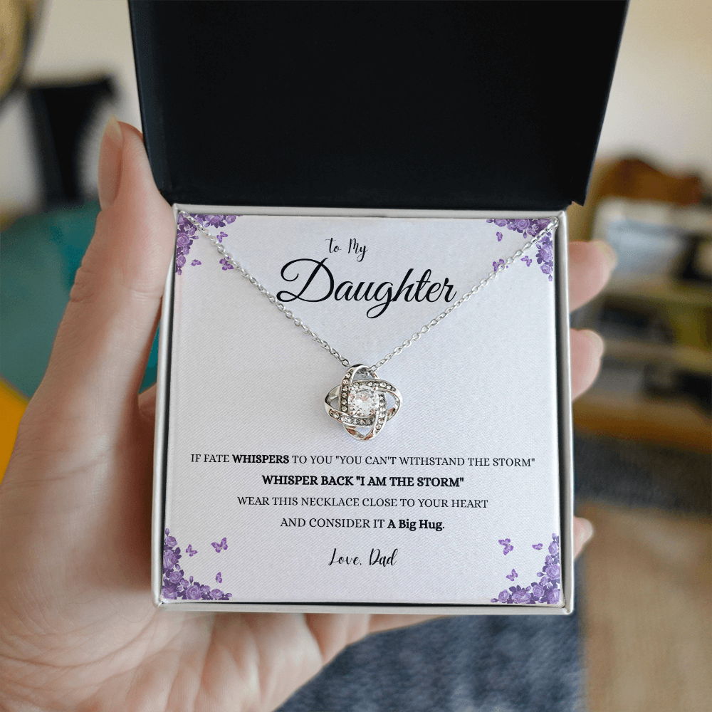 To My Daughter "IF FATE"#2 Love Dad | Love Knot Necklace