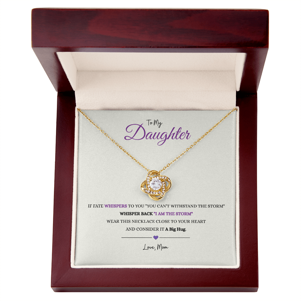 To My Daughter "IF FATE" Love Mom | Love Knot Necklace
