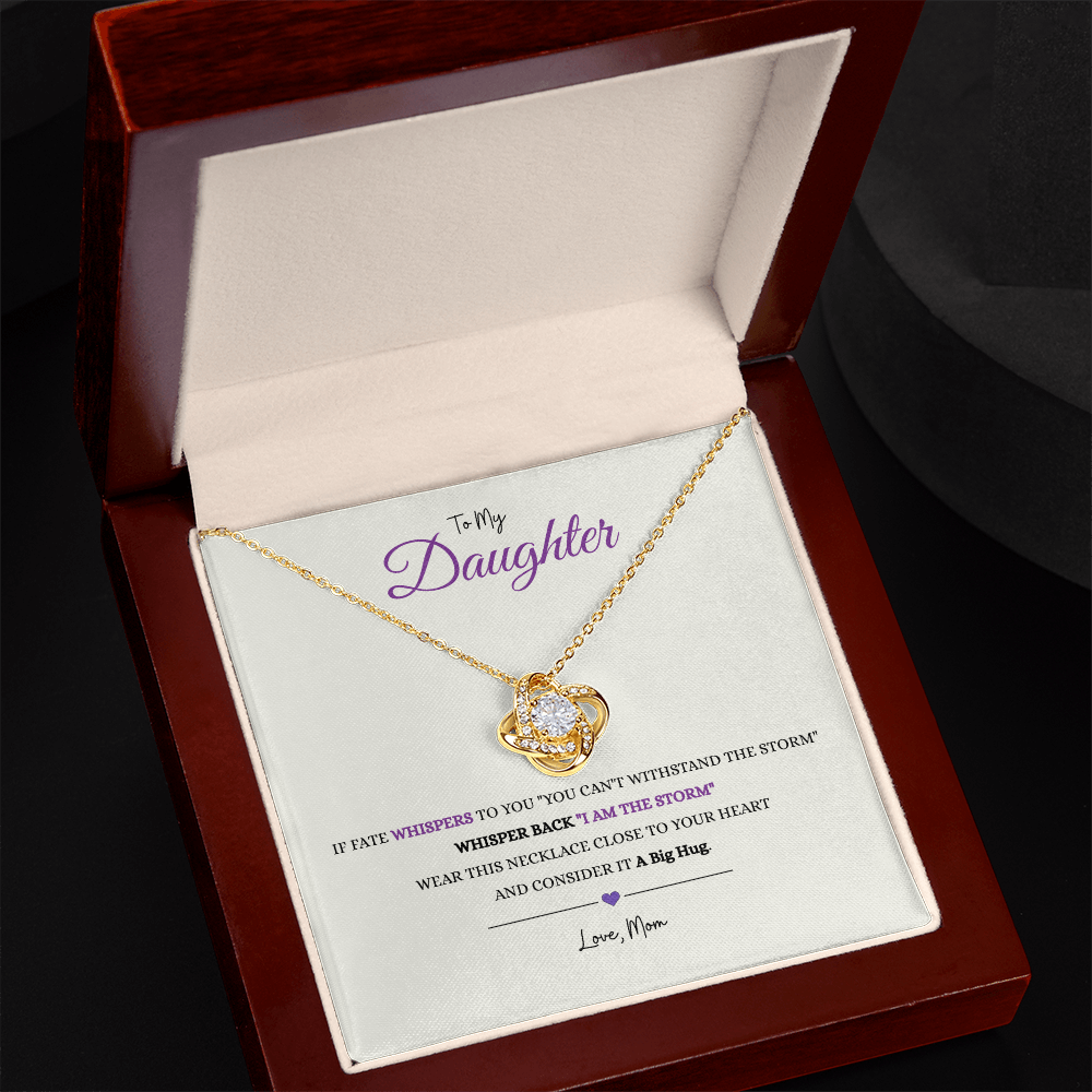 To My Daughter "IF FATE" Love Mom | Love Knot Necklace