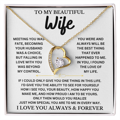 To My Beautiful Wife | Forever Love Necklace